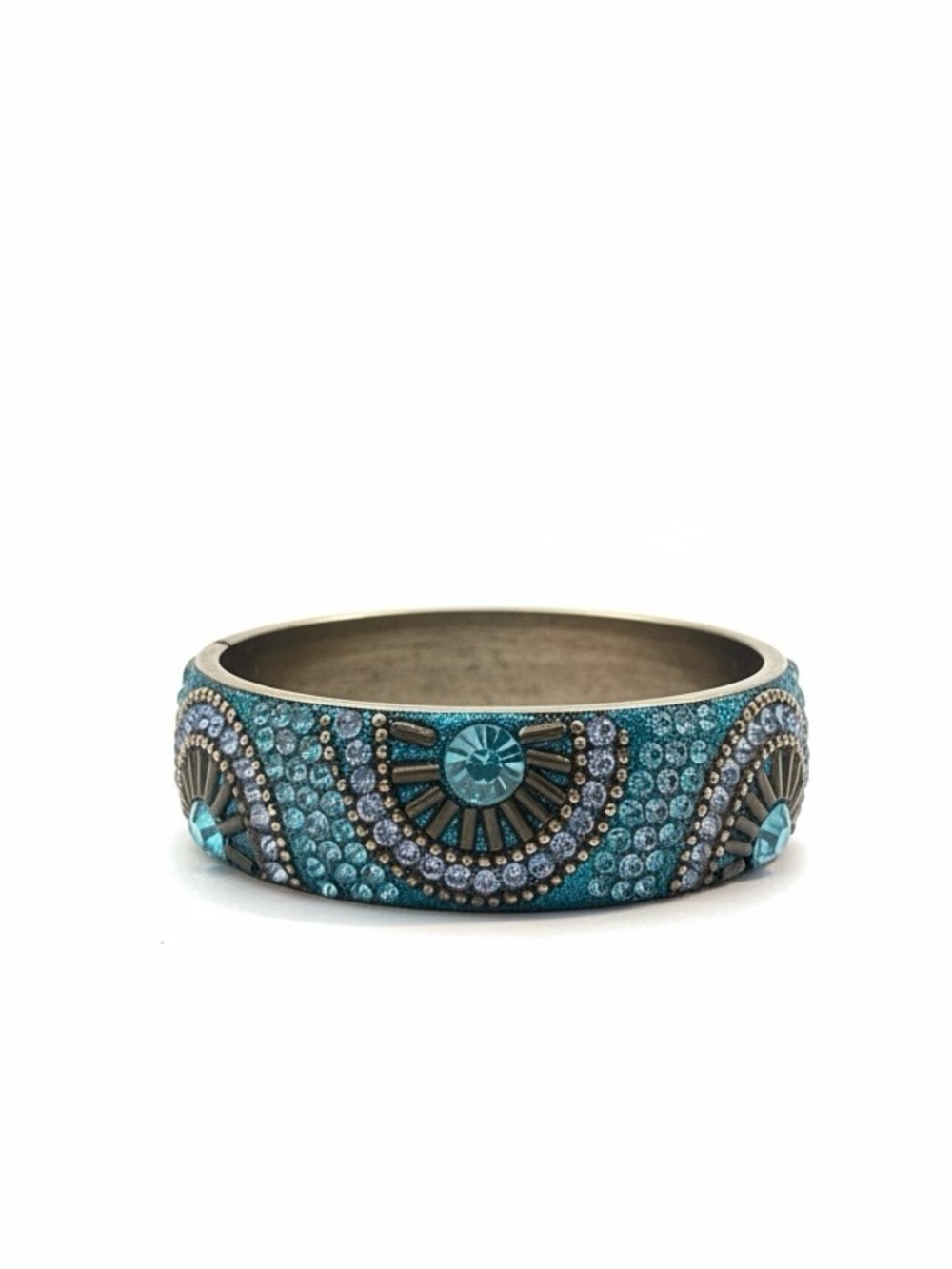 Turquoise Crystal-Accent Bangle Bracelet for Women